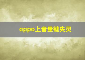 oppo上音量键失灵