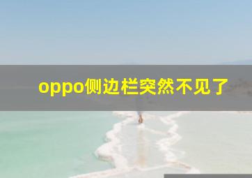 oppo侧边栏突然不见了