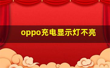 oppo充电显示灯不亮