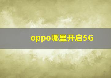 oppo哪里开启5G