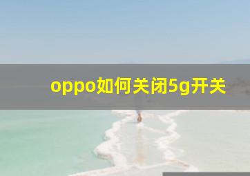 oppo如何关闭5g开关