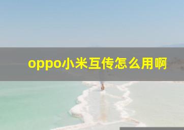 oppo小米互传怎么用啊