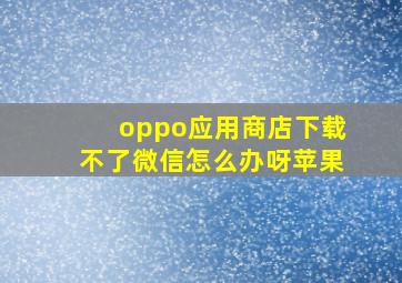 oppo应用商店下载不了微信怎么办呀苹果