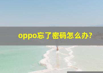 oppo忘了密码怎么办?