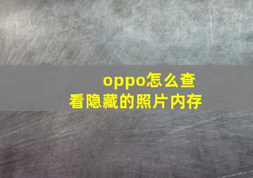 oppo怎么查看隐藏的照片内存