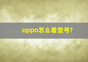 oppo怎么看型号?