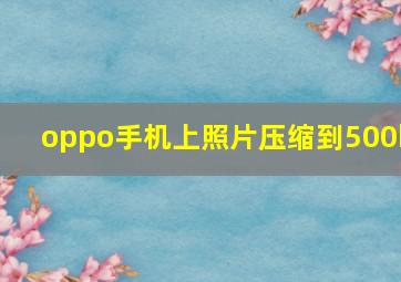 oppo手机上照片压缩到500k