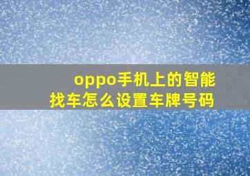 oppo手机上的智能找车怎么设置车牌号码