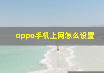 oppo手机上网怎么设置