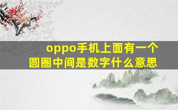 oppo手机上面有一个圆圈中间是数字什么意思