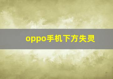 oppo手机下方失灵