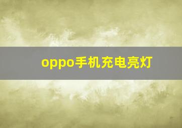 oppo手机充电亮灯