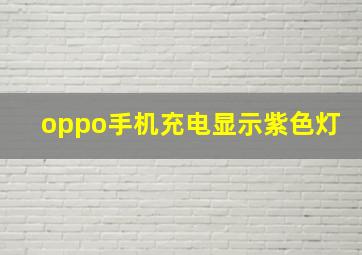 oppo手机充电显示紫色灯