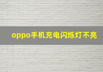 oppo手机充电闪烁灯不亮