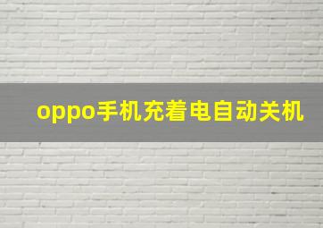 oppo手机充着电自动关机