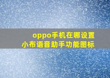 oppo手机在哪设置小布语音助手功能图标