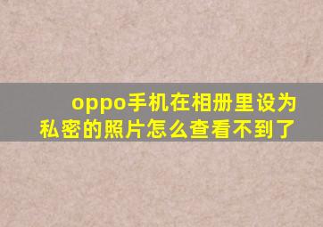 oppo手机在相册里设为私密的照片怎么查看不到了