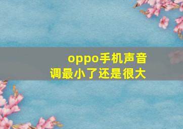 oppo手机声音调最小了还是很大