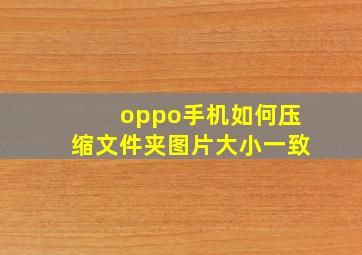 oppo手机如何压缩文件夹图片大小一致