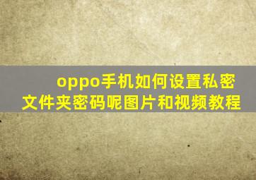 oppo手机如何设置私密文件夹密码呢图片和视频教程