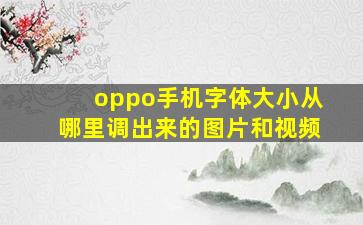 oppo手机字体大小从哪里调出来的图片和视频