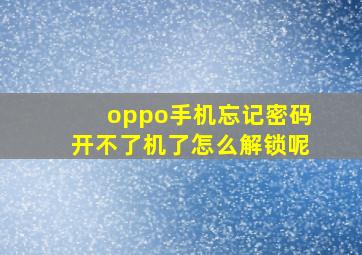 oppo手机忘记密码开不了机了怎么解锁呢