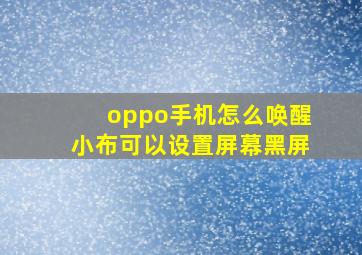 oppo手机怎么唤醒小布可以设置屏幕黑屏