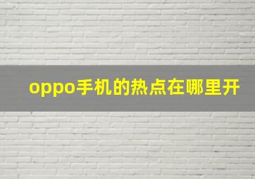 oppo手机的热点在哪里开