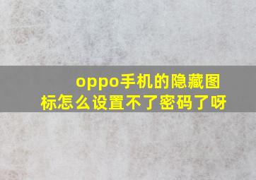 oppo手机的隐藏图标怎么设置不了密码了呀