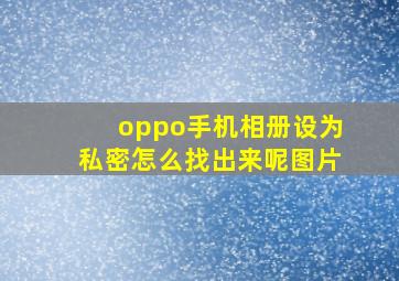 oppo手机相册设为私密怎么找出来呢图片