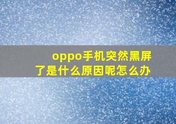 oppo手机突然黑屏了是什么原因呢怎么办