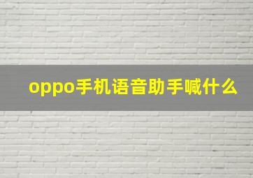 oppo手机语音助手喊什么