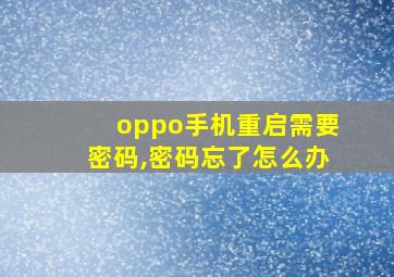 oppo手机重启需要密码,密码忘了怎么办