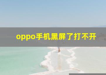 oppo手机黑屏了打不开