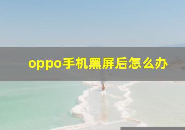 oppo手机黑屏后怎么办