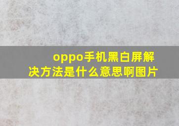 oppo手机黑白屏解决方法是什么意思啊图片