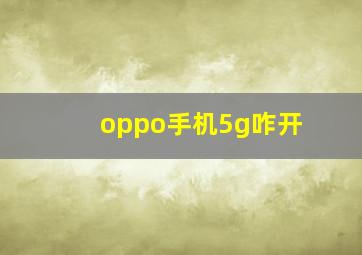 oppo手机5g咋开