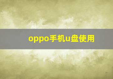 oppo手机u盘使用