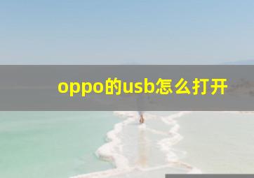 oppo的usb怎么打开