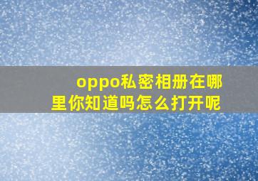 oppo私密相册在哪里你知道吗怎么打开呢