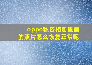 oppo私密相册里面的照片怎么恢复正常呢