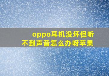 oppo耳机没坏但听不到声音怎么办呀苹果