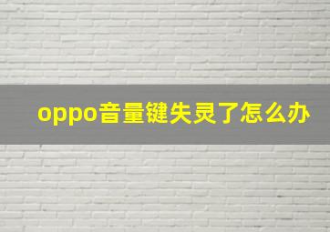 oppo音量键失灵了怎么办