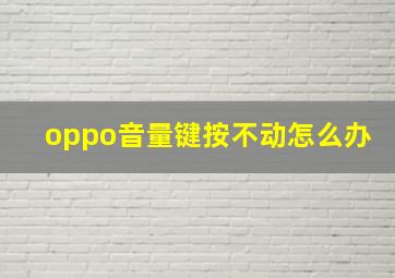 oppo音量键按不动怎么办