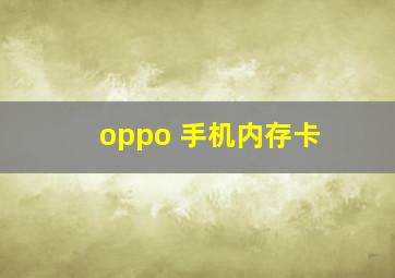 oppo 手机内存卡