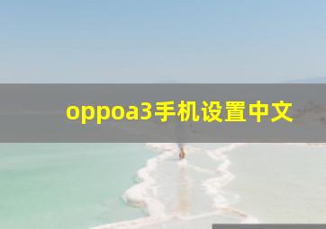 oppoa3手机设置中文