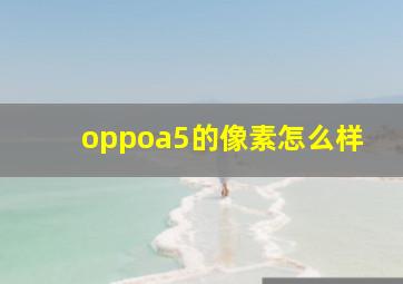 oppoa5的像素怎么样