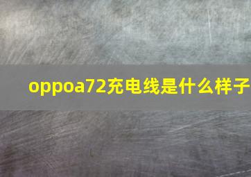 oppoa72充电线是什么样子