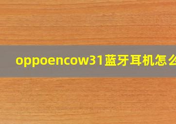 oppoencow31蓝牙耳机怎么样?