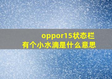 oppor15状态栏有个小水滴是什么意思